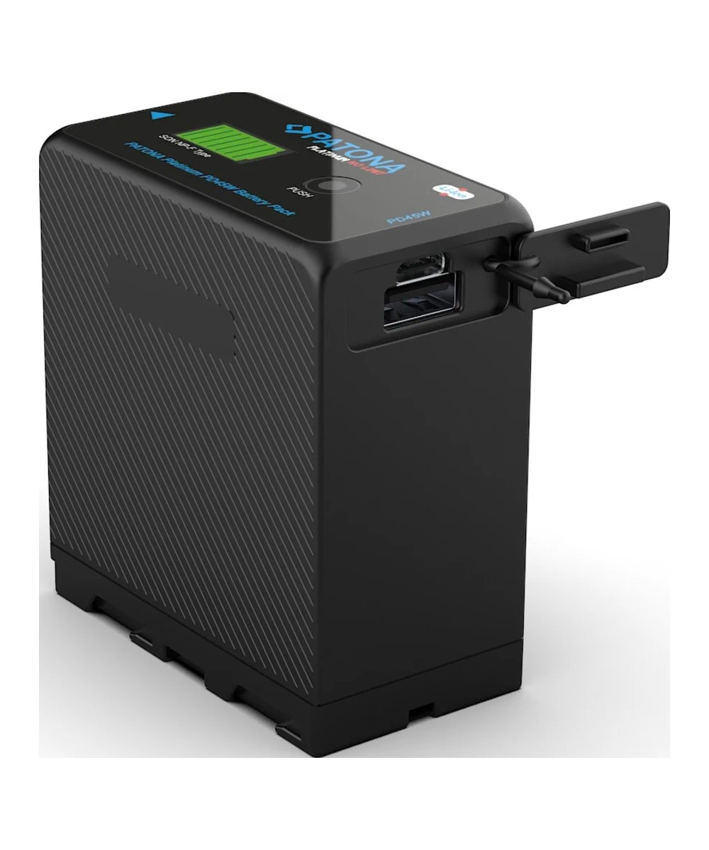 Platinum per Sony NP-F970 10500mAh PD45W 1xUSB-C 1xUSB-A inclusa custodia