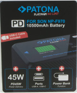 Platinum per Sony NP-F970 10500mAh PD45W 1xUSB-C 1xUSB-A inclusa custodia