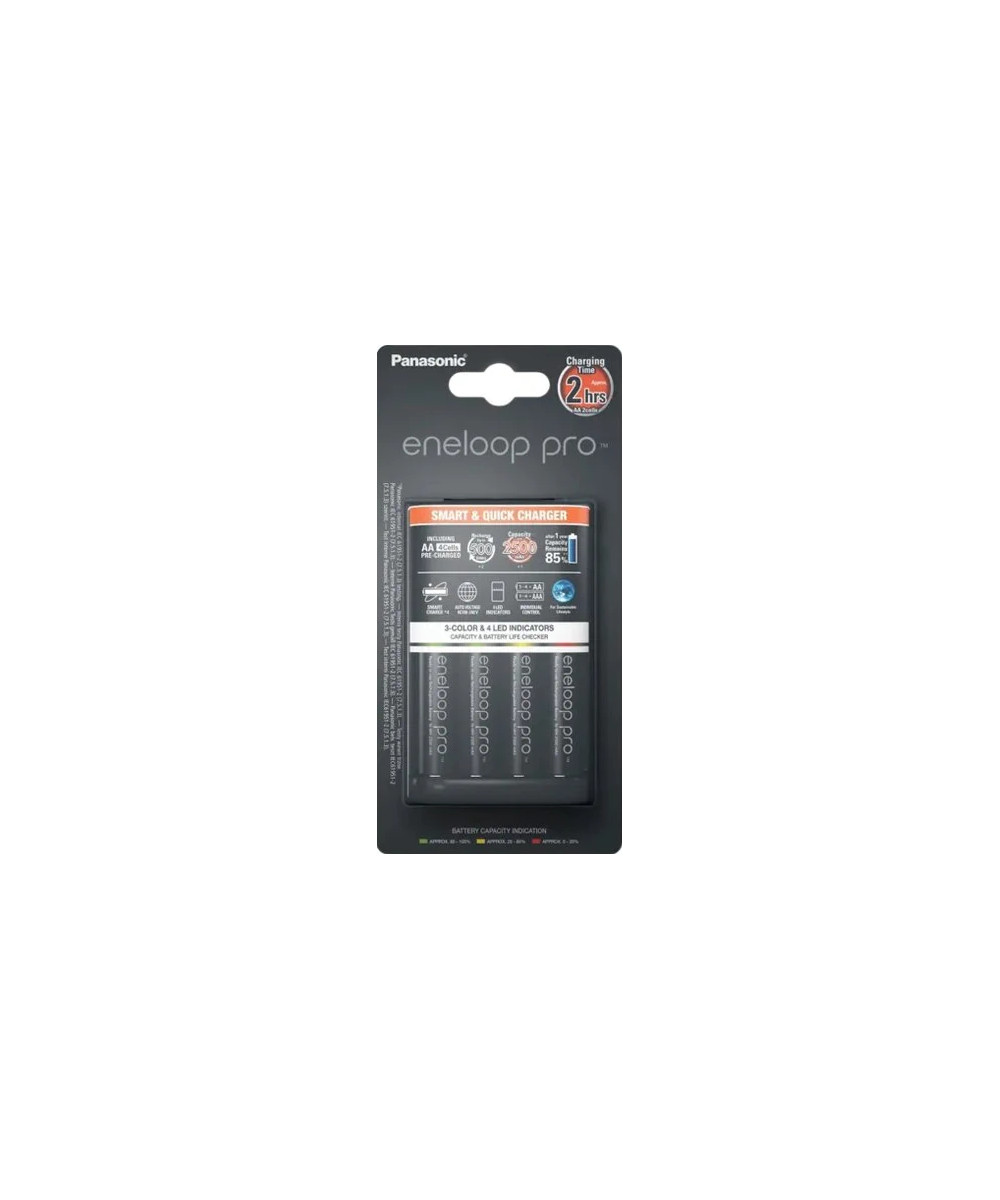 Carica Batteria Quick Charger Eneloop + 4 batterie AA 2500 Mah