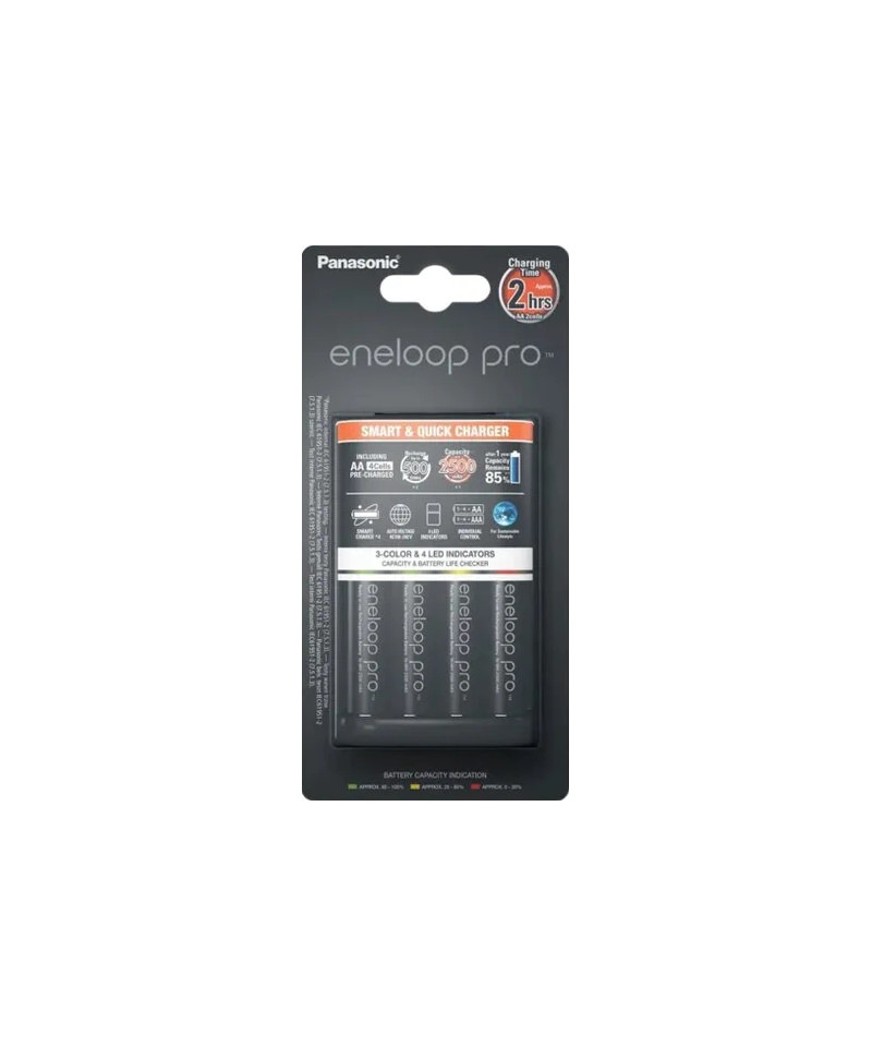 Carica Batteria Quick Charger Eneloop + 4 batterie AA 2500 Mah