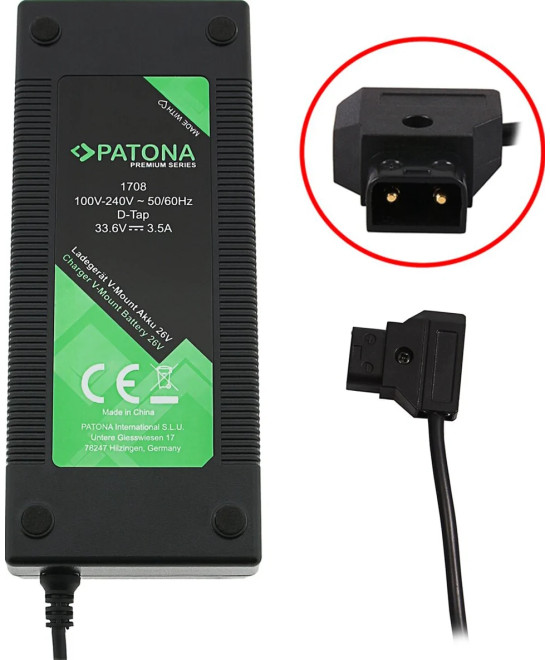 Premium D-Tap Caricabatteria V-Mount 3,5,A for 26V