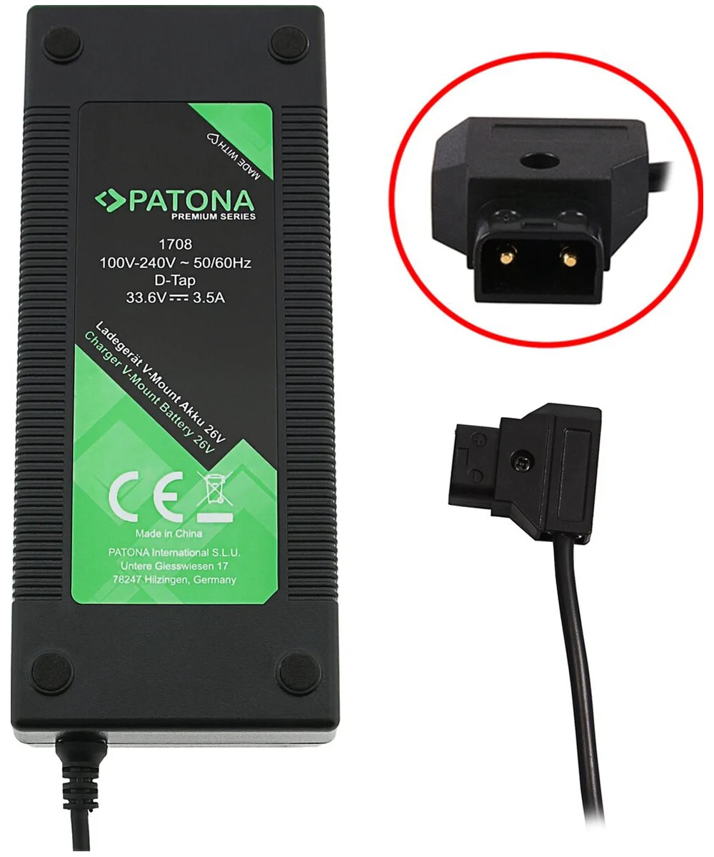 Premium D-Tap Caricabatteria V-Mount 3,5,A for 26V