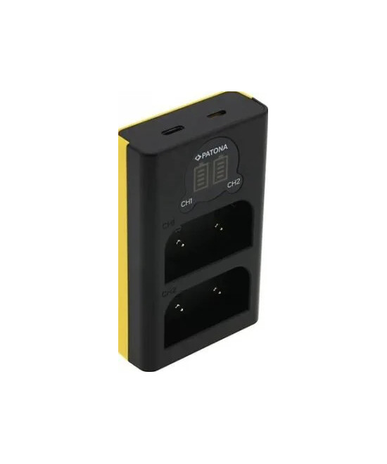 Carica Batterie Dual LCD USB per Olympus OM-1 BLX-1
