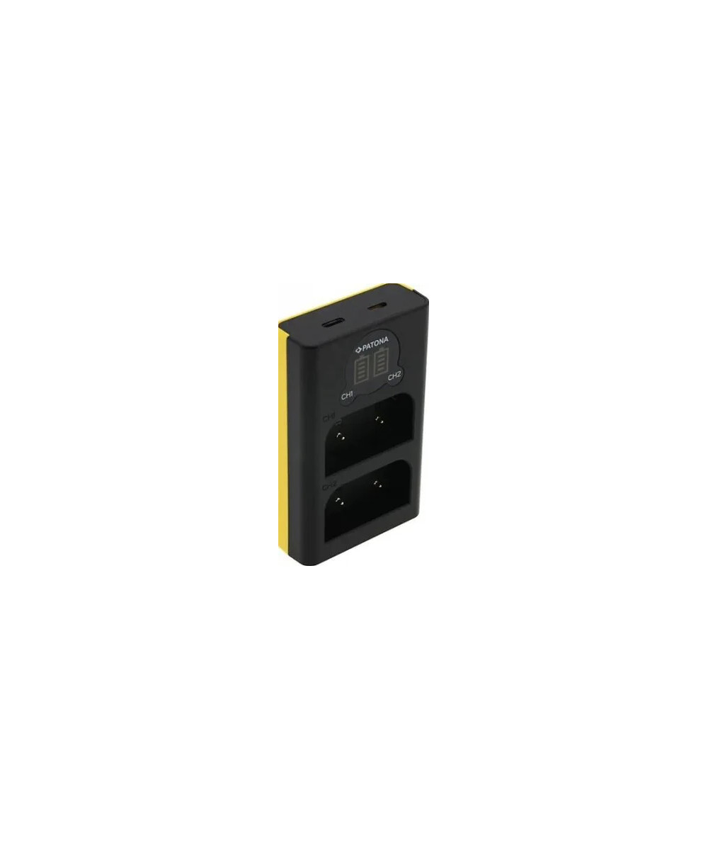 Carica Batterie Dual LCD USB per Olympus OM-1 BLX-1