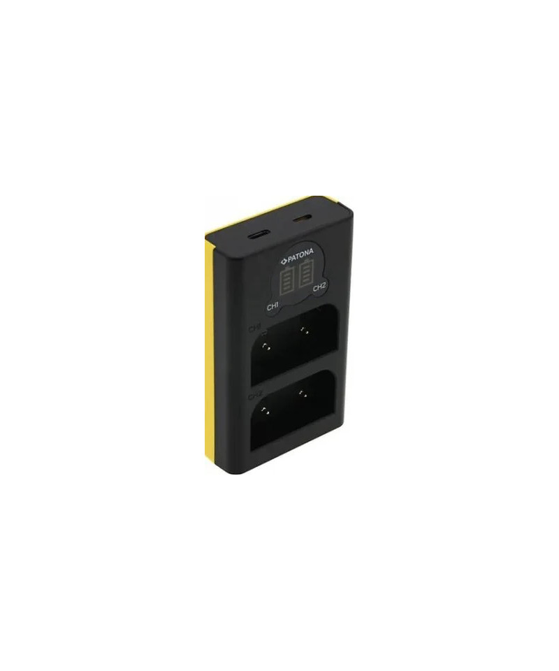 Carica Batterie Dual LCD USB per Olympus OM-1 BLX-1