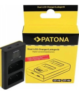 Carica Batterie Dual LCD USB per Olympus OM-1 BLX-1