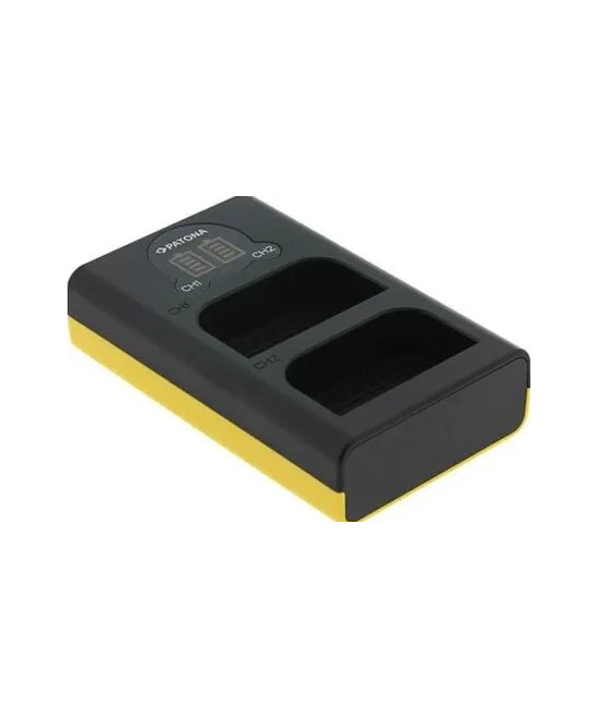 Carica Batterie Dual LCD USB per Olympus OM-1 BLX-1