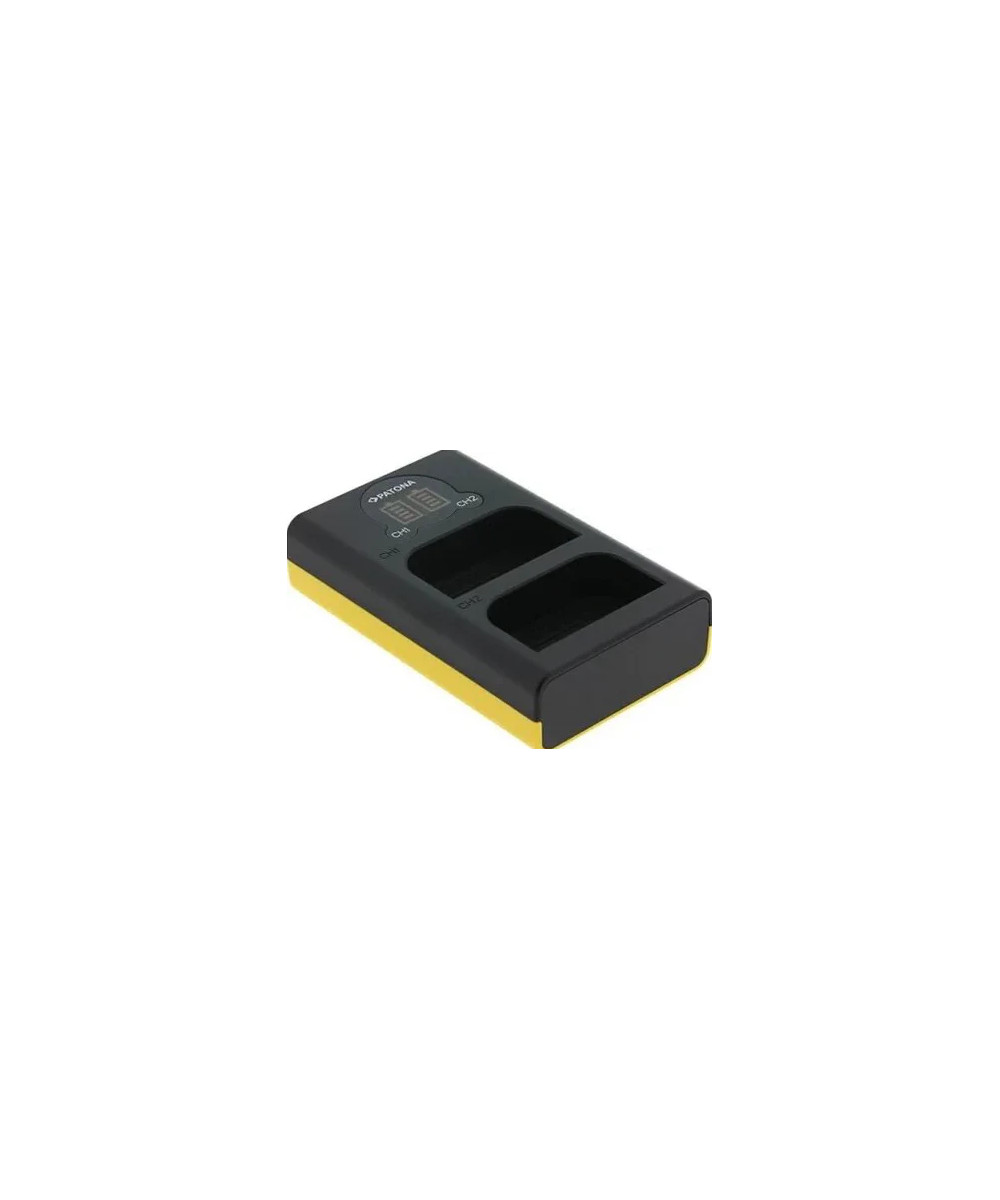 Carica Batterie Dual LCD USB per Olympus OM-1 BLX-1