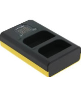 Carica Batterie Dual LCD USB per Olympus OM-1 BLX-1
