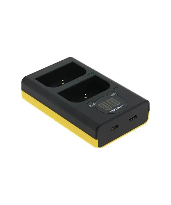 Carica Batterie Dual LCD USB per Olympus OM-1 BLX-1