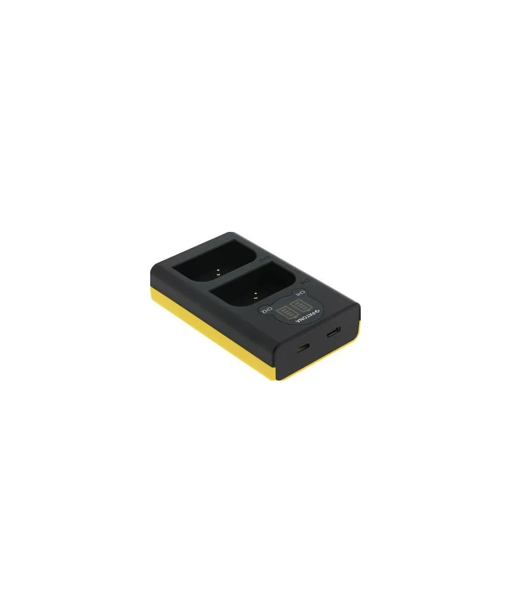 Carica Batterie Dual LCD USB per Olympus OM-1 BLX-1