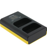 Carica Batterie Dual LCD USB per Olympus OM-1 BLX-1