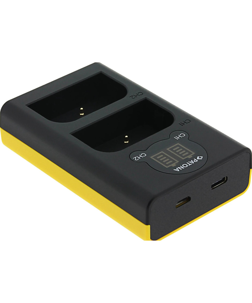 Carica Batterie Dual LCD USB per Olympus OM-1 BLX-1