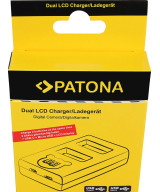 Carica Batterie Dual LCD USB per Olympus OM-1 BLX-1