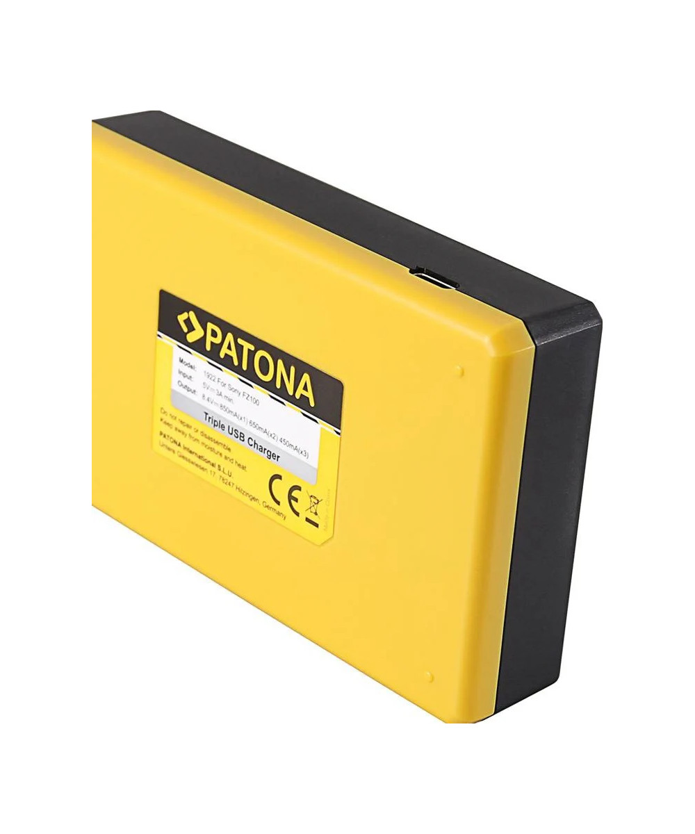 Caricabatteria TRIPLE USB per Sony NP-FZ100