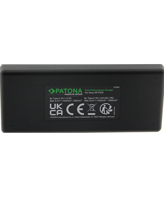 Caricabatteria Premium Twin Performance PD per Sony NP-F