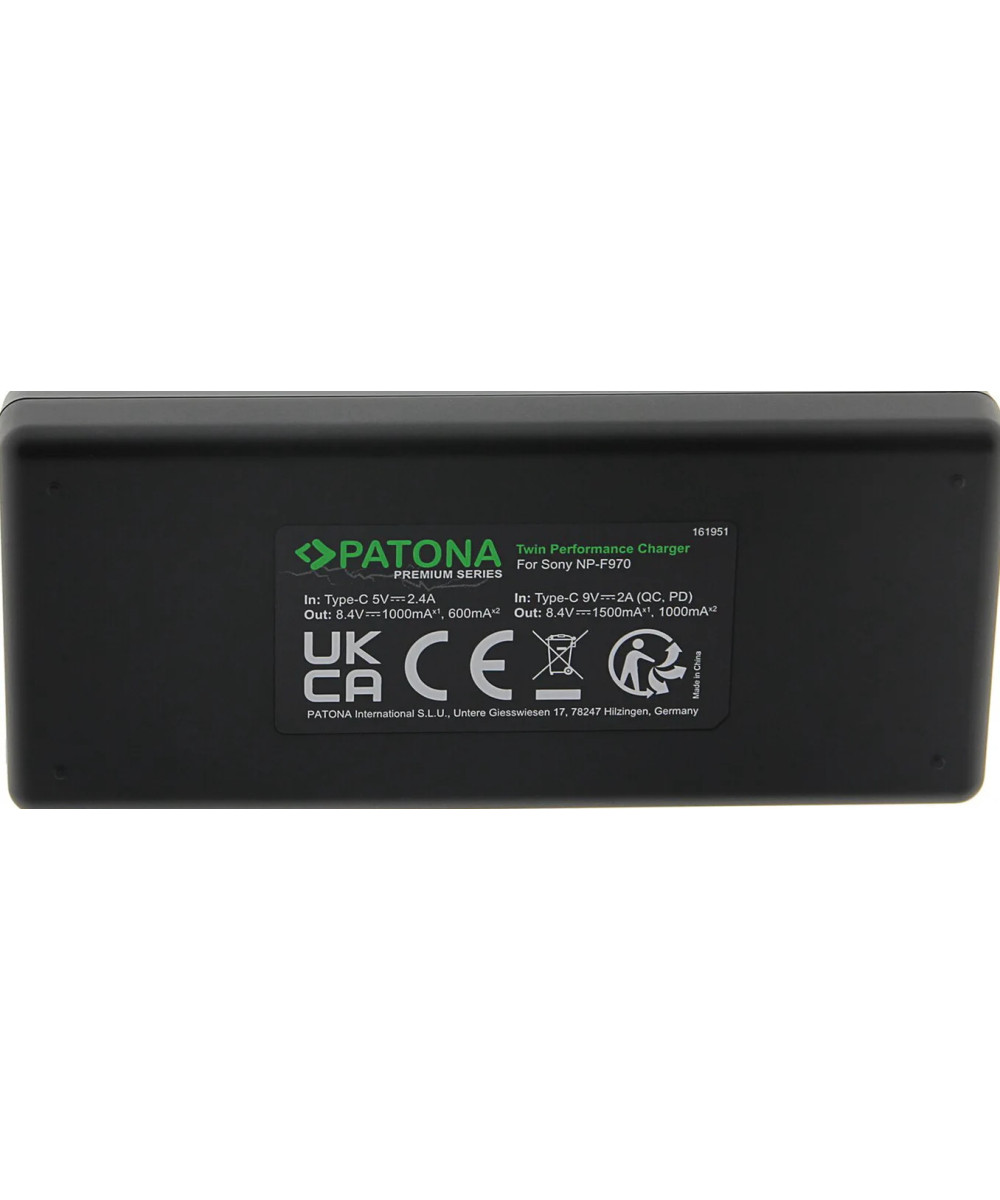 Caricabatteria Premium Twin Performance PD per Sony NP-F