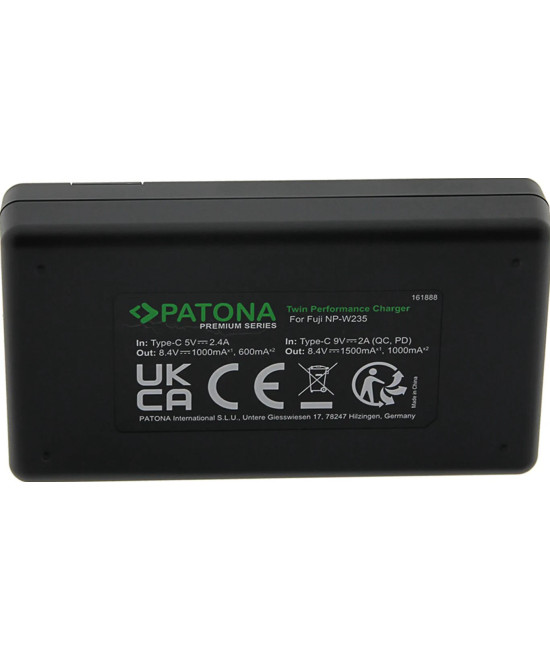 Caricabatteria Premium Twin Performance PD per Fuji NP-W235