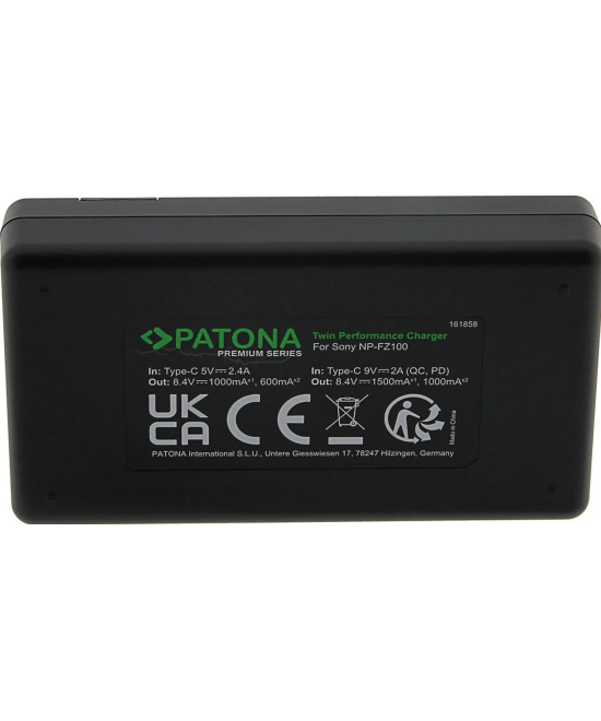 Caricabatteria Premium Twin Performance PD per Sony NP-FZ100