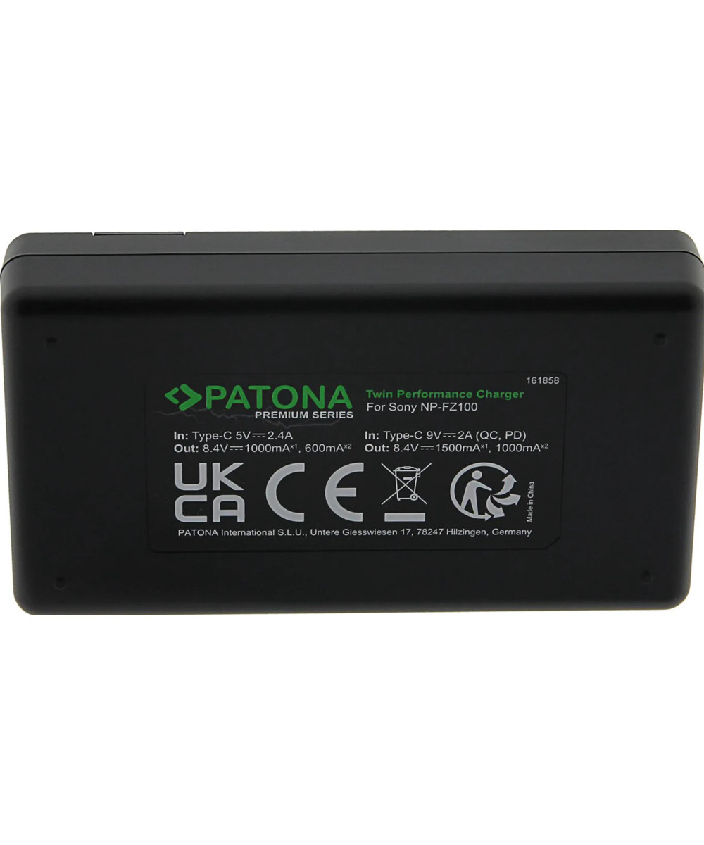 Caricabatteria Premium Twin Performance PD per Sony NP-FZ100