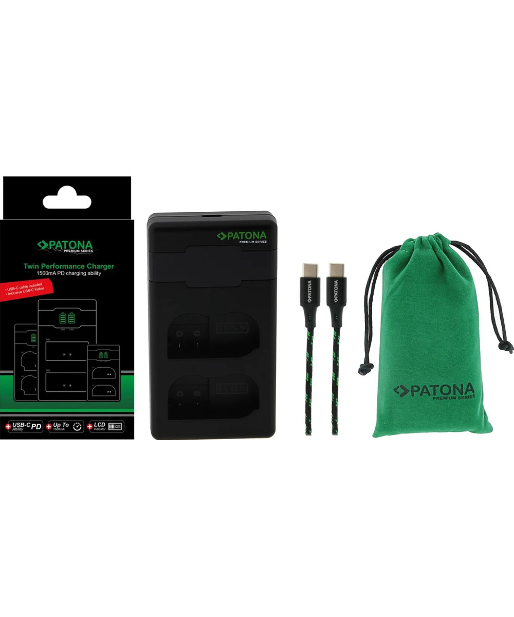 Caricabatteria Premium Twin Performance PD per Nikon EN-EL15