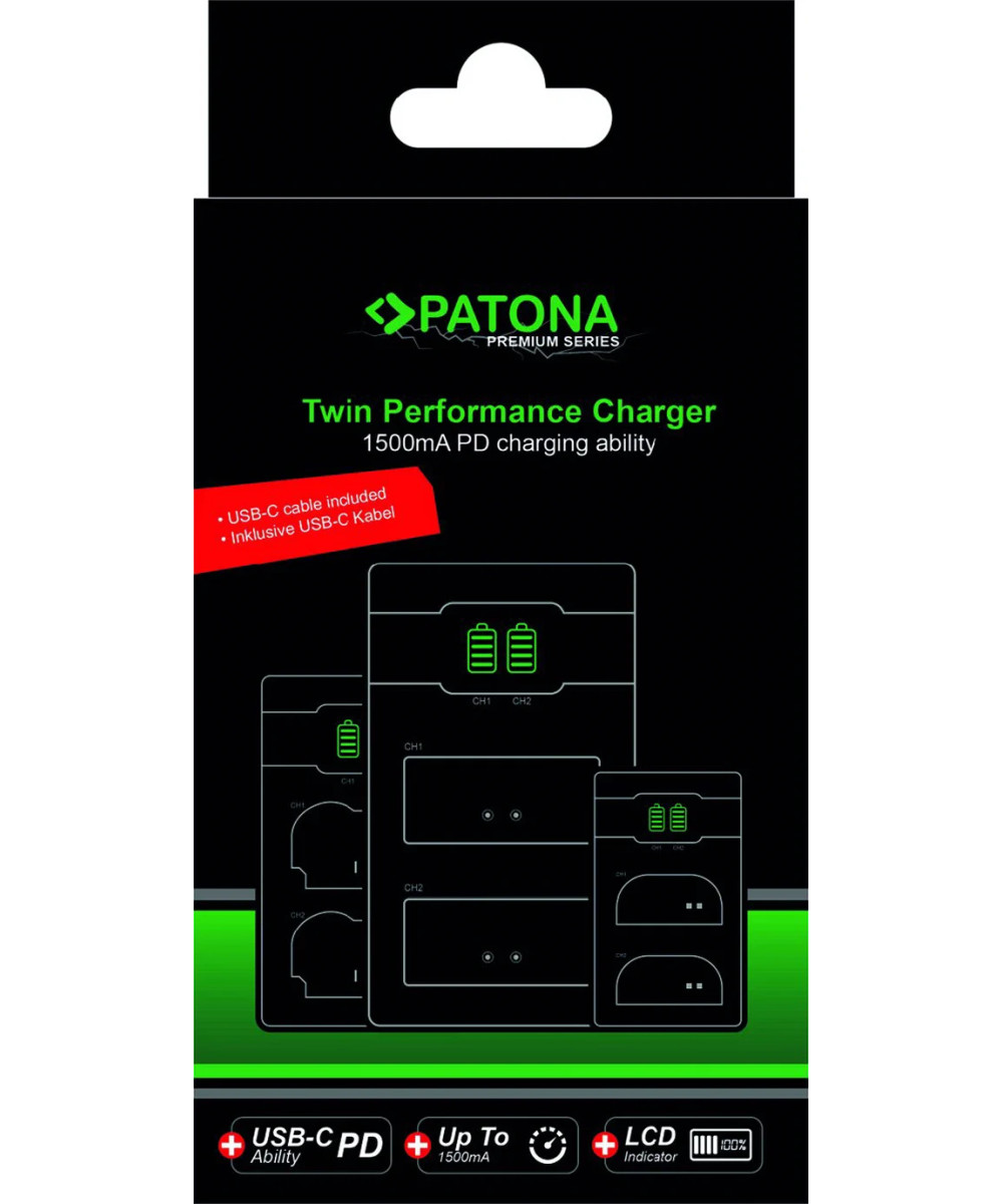 Caricabatteria Premium Twin Performance PD per Nikon EN-EL15