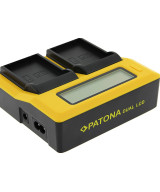 Caricabatterie dual LCD per Olympus BLX-1