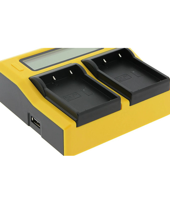 Caricabatterie dual LCD per Olympus BLX-1