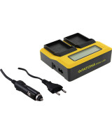 Caricabatterie dual LCD per Olympus BLX-1