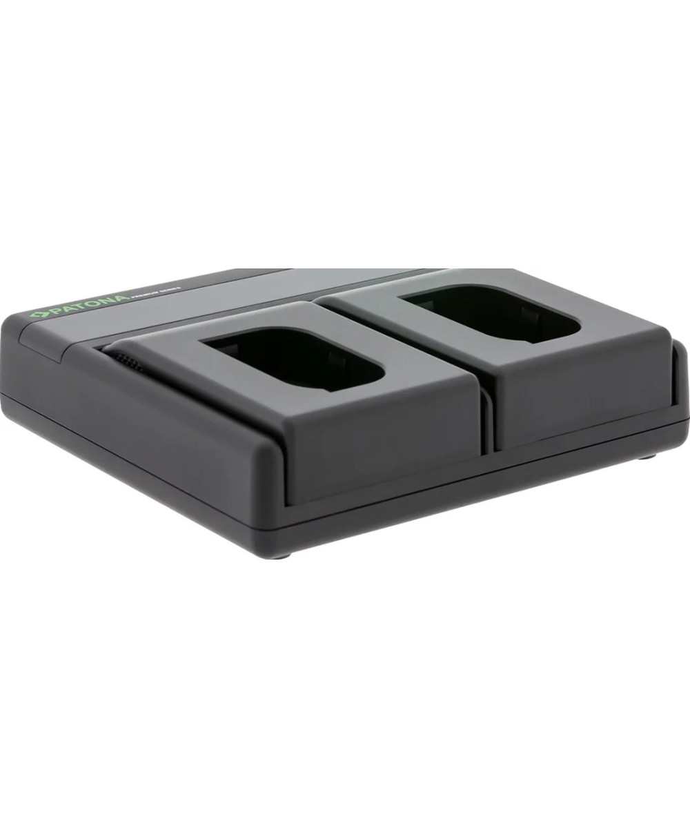 Caricabatteria Premium Dual PD Performance per Panasonic DMW-BLK22 con ingresso / uscita USB-C + cavo USB-C incluso