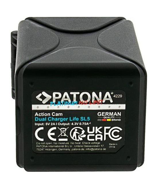 Caricabatteria doppio per Action Cam Life SL5