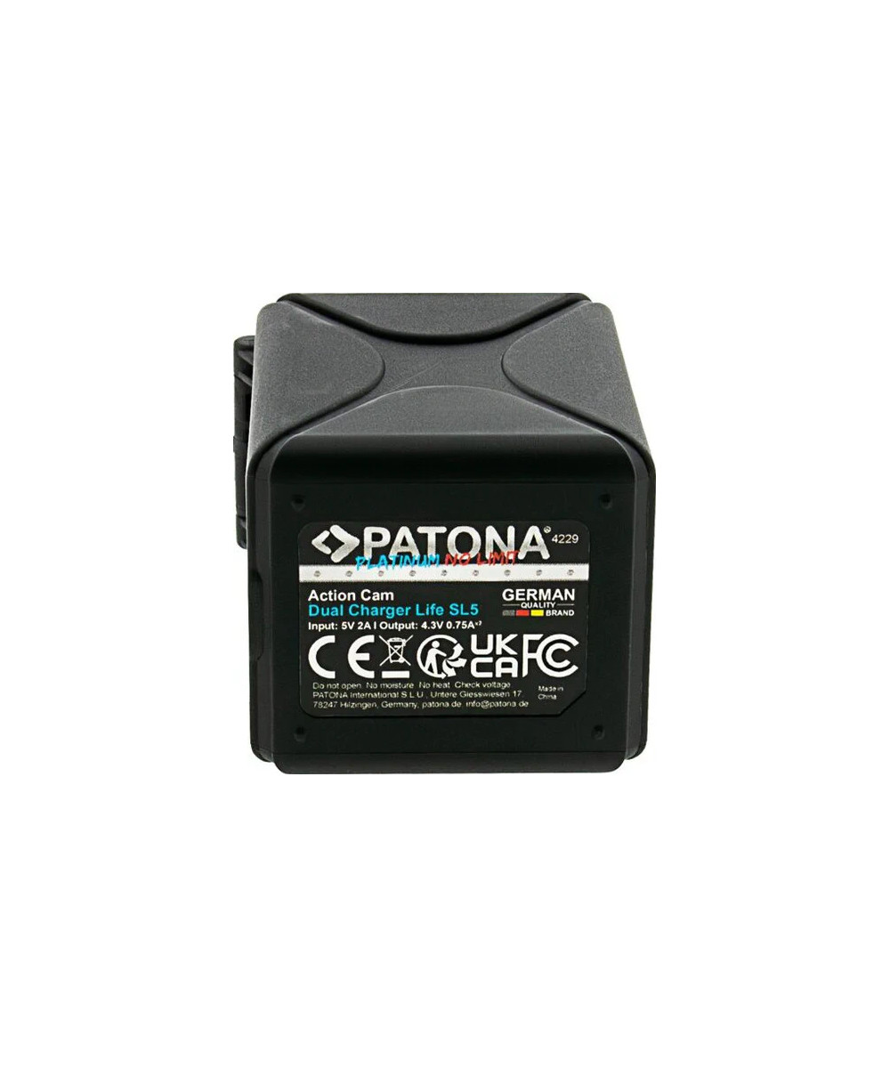 Caricabatteria doppio per Action Cam Life SL5