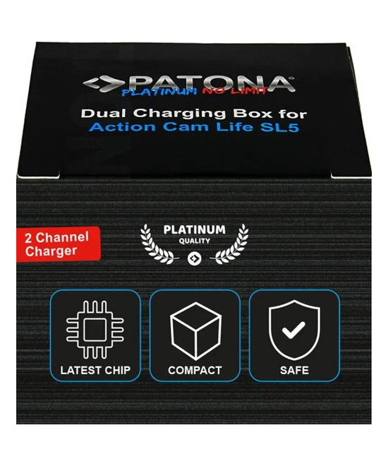 Caricabatteria doppio per Action Cam Life SL5