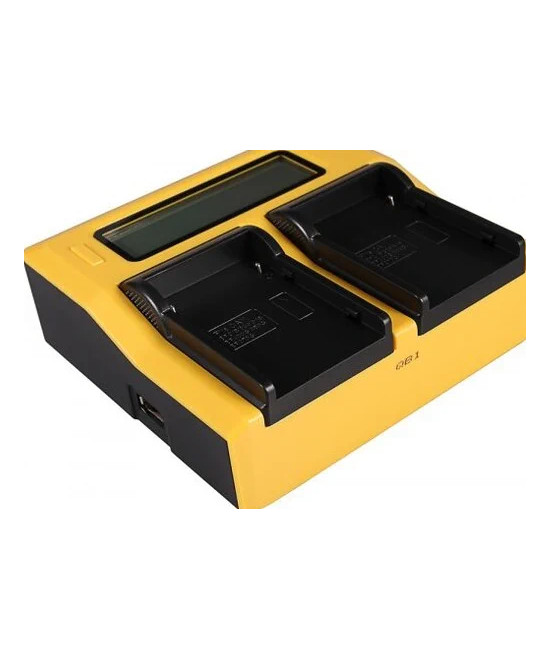 Caricabatteria LCD USB doppio per Canon BP-911