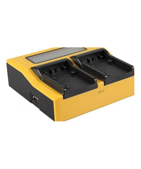 Caricabatteria LCD USB doppio per Sony NP-FP50