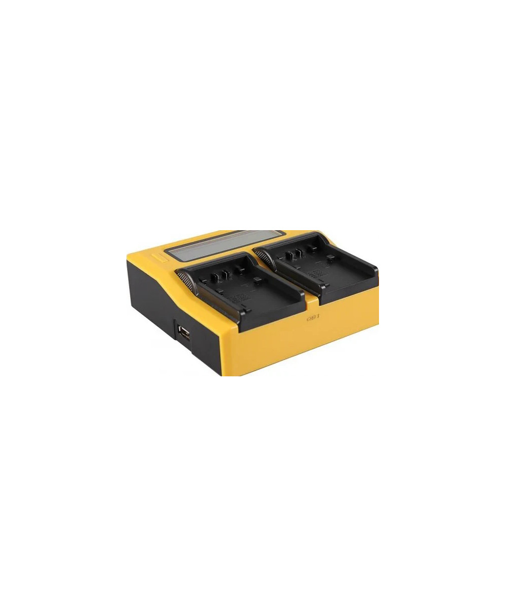 Caricabatteria LCD USB doppio per Sony NP-FP50