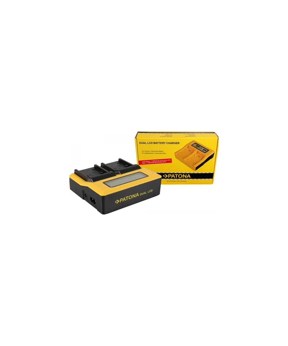 Caricabatteria LCD USB doppio per Sony NP-FP50