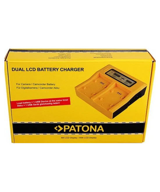 Caricabatteria LCD USB doppio per Sony NP-FP50