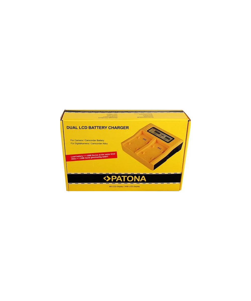 Caricabatteria LCD USB doppio per Sony NP-FP50