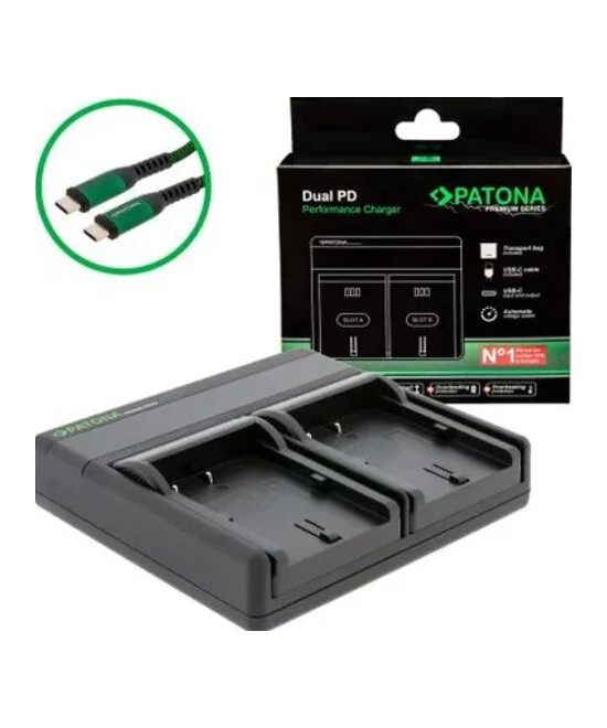 Caricabatterie Premium Dual Performance PD per CANON BP-511USB-C Ingresso/Uscita