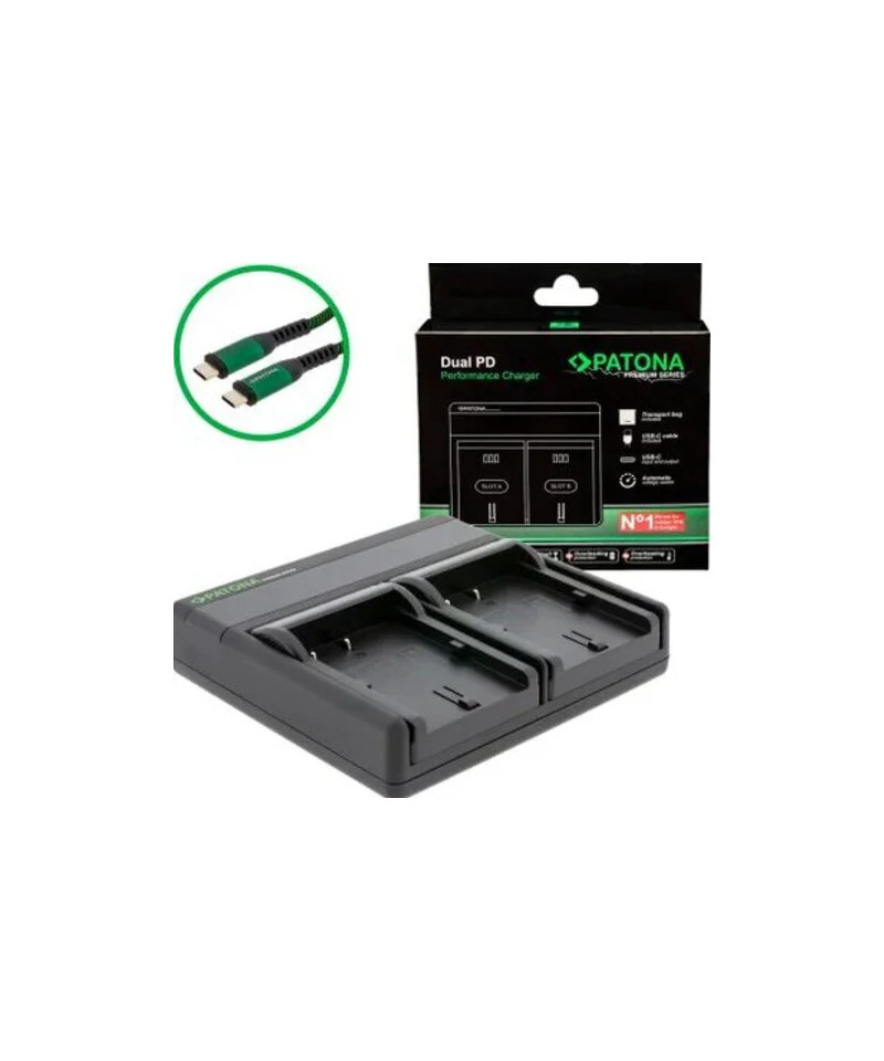 Caricabatterie Premium Dual Performance PD per CANON BP-511USB-C Ingresso/Uscita