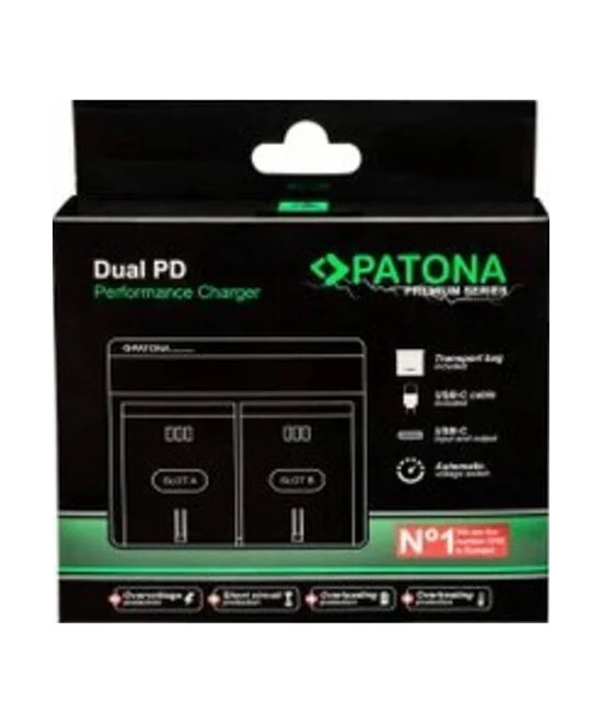 Carica Batterie Premium Dual PD Performance per Nikon EN-EL15 USB Ingresso/Uscita