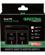 Carica Batterie Premium Dual PD Performance per Nikon EN-EL24 USB Ingresso/Uscita