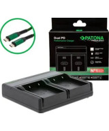 Premium Dual PD Carica Batterie per Olympus BLX-1 Incl. USB-C Input/Output