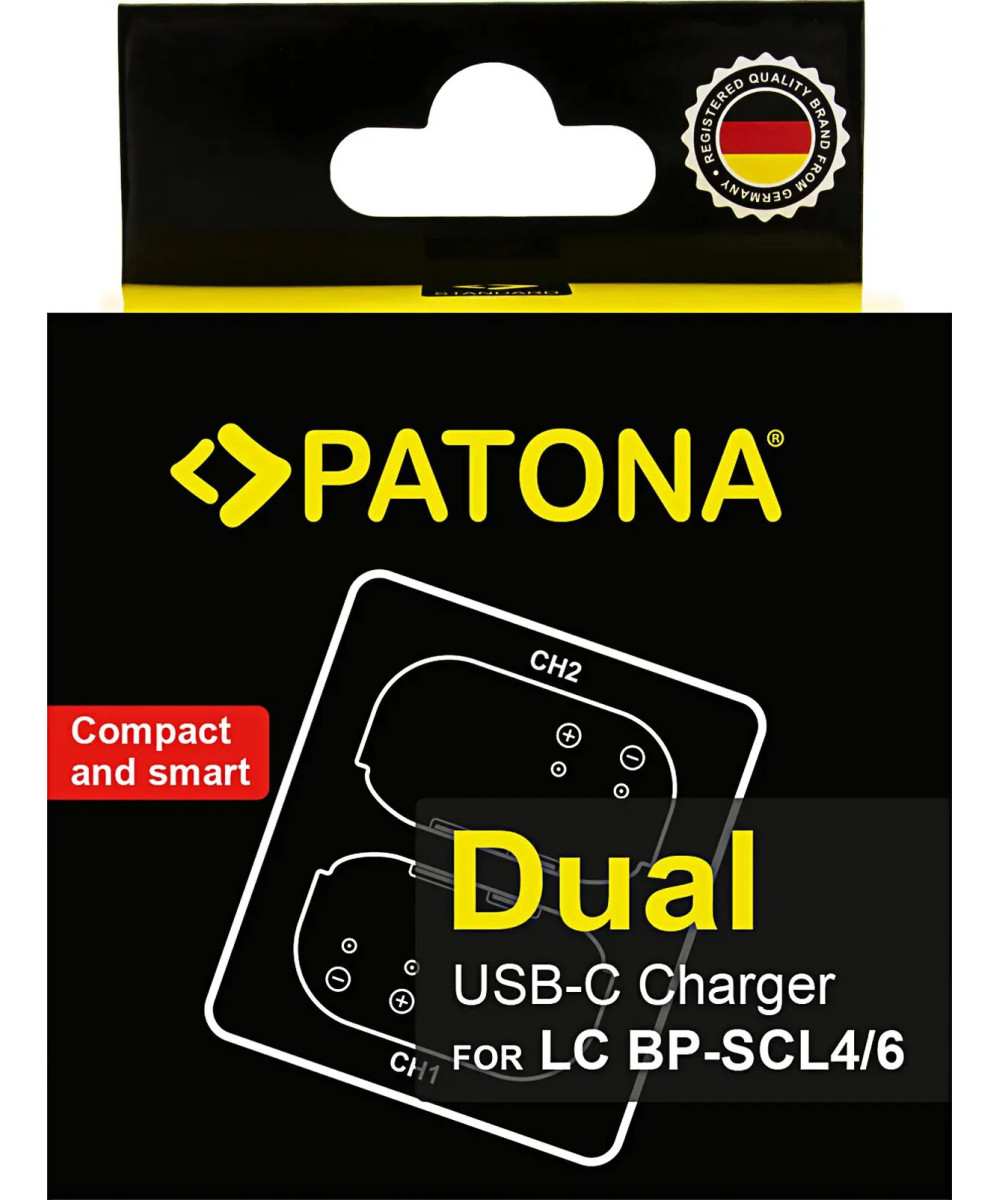 Doppio caricabatteria per Leica Q3 Q4 BP-SCL4 AND BP-SCL6 incluso cavo USB-C