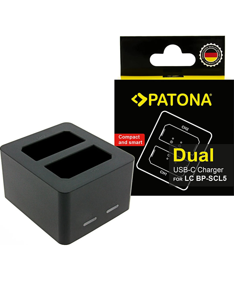 Doppio caricabatteria per Leica M10 M10P M10R 24003 BP-SCL5 incluso cavo USB-C