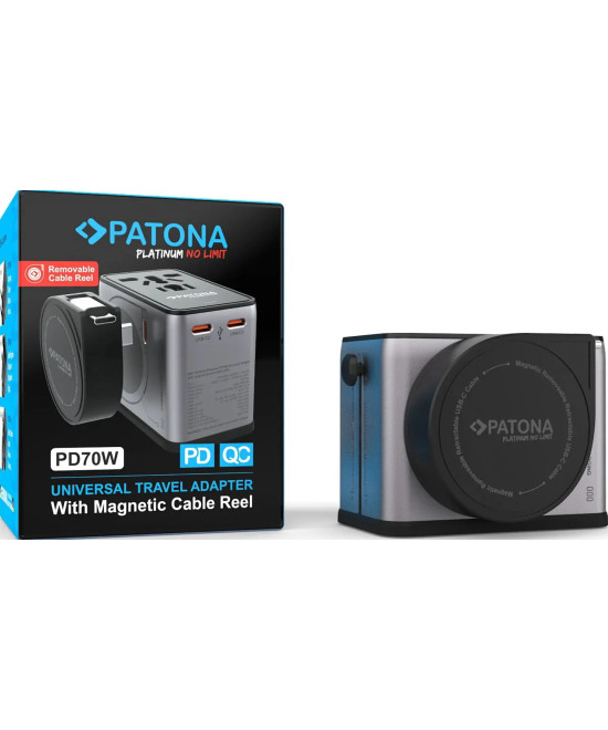 Platinum PD70W Adattatore universale con cavo magnetico 3x USB-C 1xUSB-A