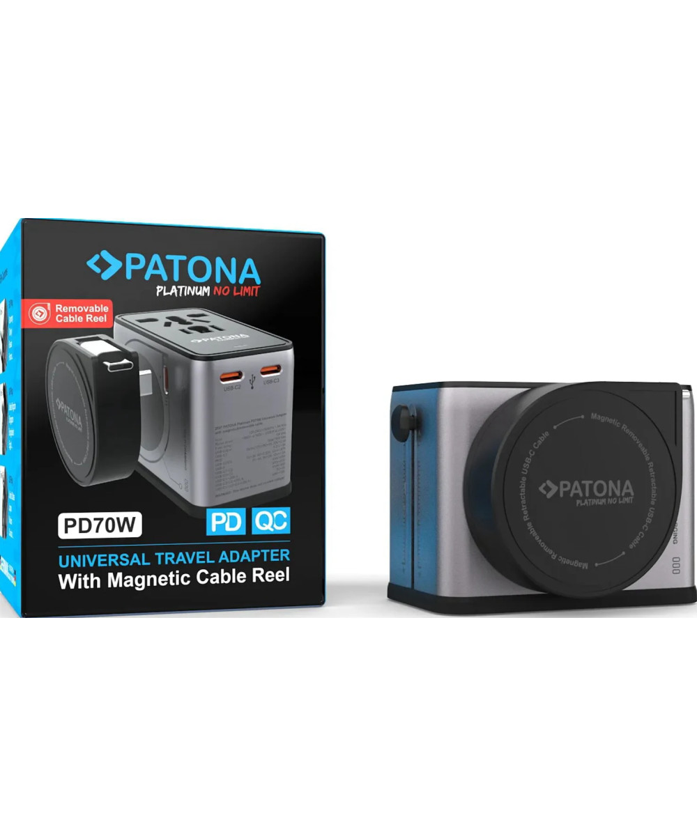 Platinum PD70W Adattatore universale con cavo magnetico 3x USB-C 1xUSB-A