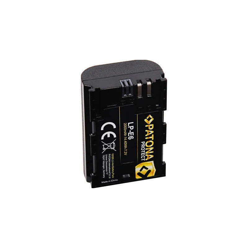 PATONA PROTECT BATTERY CANON LP-E6 LPE6 EOS R EOS 60D 70D 5D 6D 7D MARK III