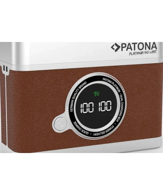 Doppio Caricabatteria rapido con display LED Platinum Retro per NP-FW50 con cavo USB-C